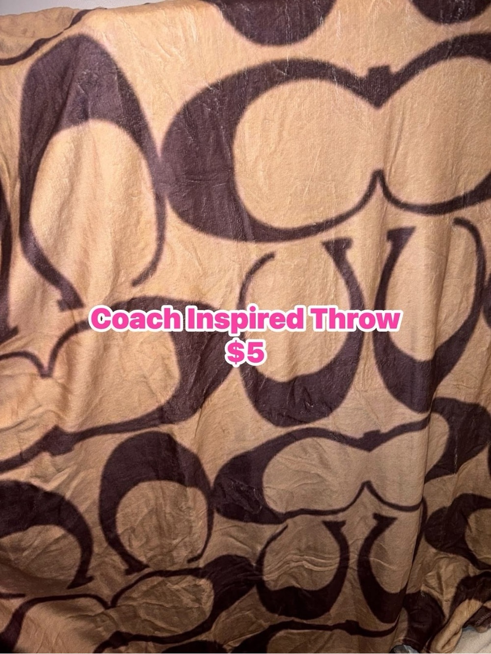 Plush Brown and Black Patterned Throw Blanket